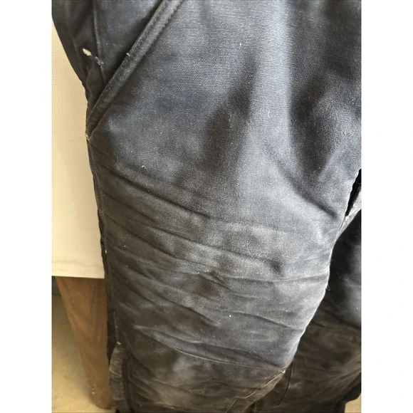 1998 Carhartt R03BLK Duck‎ Bib Overalls 42x30 Black Union Made USA Quilt Lined - Picture 14 of 16